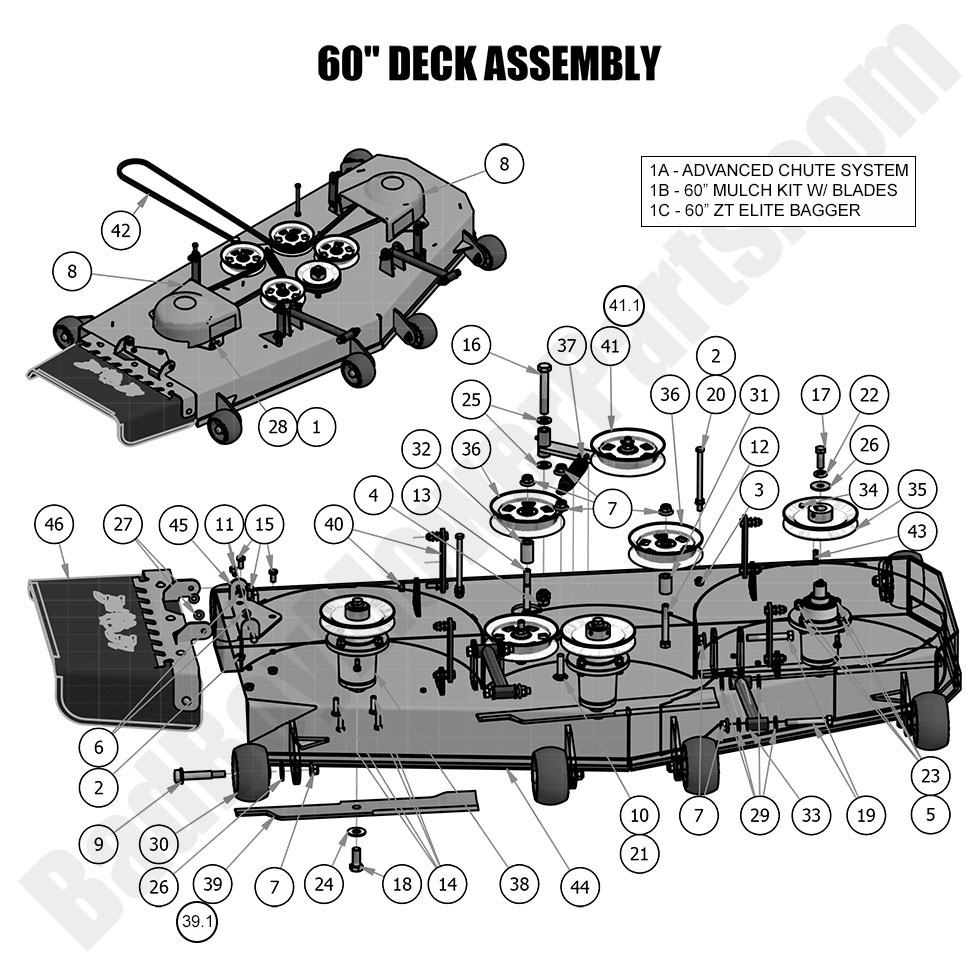2033 - Bad Boy Mower Parts Lookup > 2019 > ZT Elite > 60\" Deck Assembly